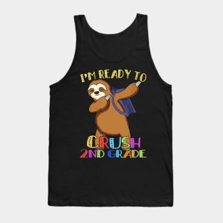 2nd Grade Dabbing Sloth Back To School Kids Girls Boys Tank Top